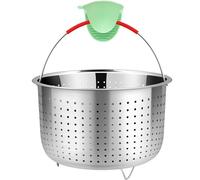 REDANT Stainless Steel Mesh Steamer Basket for Instant Pot 8qt, Insert Pots, cooking, Washing, Fry, Steam or Cook Fruits, Vegetables, Grains and Pastas（Free 2 Pcs silicone gloves）