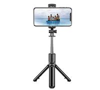 REDARE Phone Holder. Bluetooth Tripod Stand. Vertical And Horizontal Selfie Stand. Universal Bracket. Abs+Stainless Steel. Deep Space Black