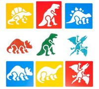 REDAY 2 Learn Washable Plastic Stencils, Dinosaurs, Set of 6