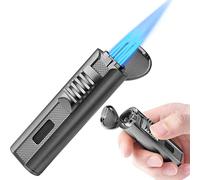 REDBANK Torch Lighter Triple Jet Flame Refillable Butane Cigar Lighter (Noble Black)