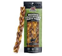 Redbarn Pet Products All Natural 8"-12" Braided Bully Sticks for Medium & Large Dogs - Healthy Long Lasting Beef Chews Variety Party Pack - Single Ingredient Low Odor Rawhide Free - 1 lb Bag