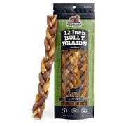 Redbarn Pet Products All-Natural Braided Bully Sticks for Dogs, 12 Inch, Premium, Slow Roasted, Durable, Made from 100% Beef, Single Ingredient, Low Odor, Pack of 5, Packaging May