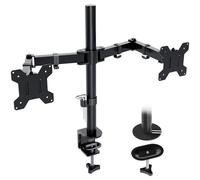 Redbat Dual Monitor Stand for 13-27 inch, Adjustable Arm Desk Mount, VESA 75x75/100x100 Screens, Full Motion Tilt 90° Swivel 180° Rotate 360°, Height Adjustable, Easy Install