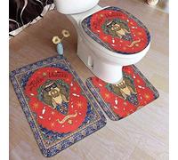 RedBeans Non Slip Bath Mat 3 Piece Flannel Bathroom Rug Set,Big Lebowski Rug Poster Soft Pedestal Anti Slip Shower Mat And Toilet Cover Rug Set