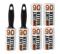 Redberry Value Lint Rollers - 2 Lint Rollers + 4 Replacements - 540 SHEETS IN TOTAL - 90 Sheets per Roll - Perfect for Pet Hair, Fluff, Dust - Can be Applied at any Fabric