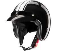 Redbike RB-742 Stripes Jet Helmet, black/white, size XS (53/54)