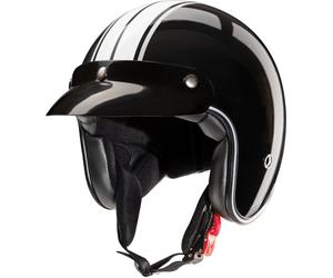 Redbike RB-742 Stripes Jet Helmet, black-white, size XS for Men