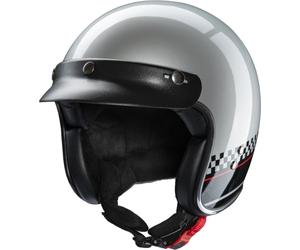 Redbike RB-806 Le Mans Jet Helmet, black-silver, size 2XL for Men