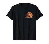 Redbone Coonhound Dog Mom Dad Peeking Puppy T-Shirt