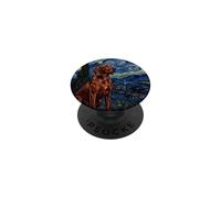 Redbone Coonhound Dog Van Gogh Starry Night PopSockets Adhesive PopGrip