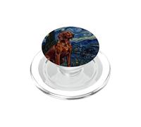 Redbone Coonhound Dog Van Gogh Starry Night PopSockets PopGrip for MagSafe