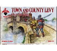 Redbox Plastic Model Figures War of the Roses 2. Town and County Levy 40 Figures in 10 Poses 1/72 72041