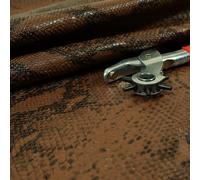 Redbrick Mill Fabrics Animal Snake Theme Scales Textured Pattern Coffee Brown Faux Leather Vinyl Upholstery (10cm x 8cm Sample)