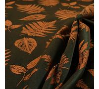 Redbrick Mill Fabrics Black Orange Colour Fallen Leafs Pattern Curtain Furnishing Upholstery Fabric (10cm x 8cm Sample)