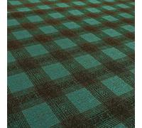 Redbrick Mill Fabrics Blue Black Colour Faded Flat Weave Chenille Tartan Pattern Upholstery Fabric (10cm x 8cm Sample)