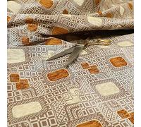 Redbrick Mill Fabrics Carousel Geometric Pattern Two Tone Shine Orange Beige Upholstery Curtain Fabric (10cm x 8cm Sample)