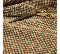 Redbrick Mill Fabrics Chenille Textured Brick Semi Plain Pattern Upholstery Fabric in Brown Colour (10cm x 8cm Sample)