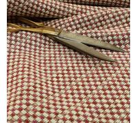 Redbrick Mill Fabrics Chenille Textured Brick Semi Plain Pattern Upholstery Fabric in Pink Colour (10cm x 8cm Sample)