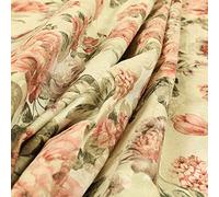 Redbrick Mill Fabrics Colourful Printed Glitter Effect Velour Floral Pattern Pink Upholstery Fabric, 135cm Width (Per Metre)