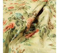 Redbrick Mill Fabrics Colourful Printed Glitter Effect Velour Floral Pattern Red Upholstery Fabric (10cm x 8cm Sample)