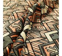 Redbrick Mill Fabrics Designer Classic Art Déco Inspired Velvet Fabric, Vibrant Upholstery Fabric by The Metre Ideal for Soft Furnsihingsin Pink Black Architecture Geometric (10cm x 8cm Sample)