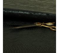 Redbrick Mill Fabrics Designer Embossed Snake Animal Textured Black Faux Leather Upholstery Curtain Fabric by The Metre (Per Metre)