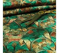 Redbrick Mill Fabrics Designer Teal Mosaic Theme Pattern Velour Printed Velvet Upholstery Fabrics (10cm x 8cm Sample)