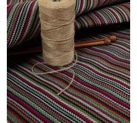 Redbrick Mill Fabrics Designer Woven Texture Durable Striped Pattern Upholstery Fabric by The Metre, Black Green for Curtains, Chairs and Sofas (10cm x 8cm Sample)
