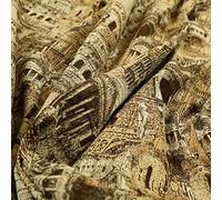 Redbrick Mill Fabrics Famous World City Tourist Landmarks Pattern Brown Chenille Upholstery Fabric (Per Metre)
