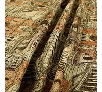 Redbrick Mill Fabrics Famous World City Tourist Landmarks Pattern Orange Chenille Upholstery Fabrics (Per Metre)