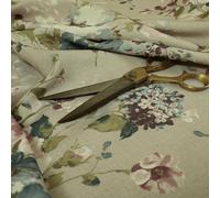 Redbrick Mill Fabrics Flame Retardant Floral Pattern Purple Colour for Blinds Sofas Curtains Upholstery Fabric for Sale by The 1 Metre (Per Metre)