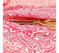 Redbrick Mill Fabrics Flame Retardant Lightweight Chenille Damask Floral Pattern Furnishing Upholstery Curtain Fabric by The Metre, Pink (Per Metre)