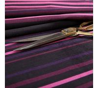 Redbrick Mill Fabrics Flame Retardant Modern Pattern Hard Wearing Designer Vertical Pattern Striped, Soft Velvet Chenille Upholstery Fabric, Pink Shades (Per Metre)