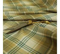 Redbrick Mill Fabrics Flame Retardant Plaid Tartan Pattern Printed Linen Effect Chenille Material Greened for Home Textiles Sofas Curtains Upholstery Fabric for Sale by The 1 Metre (Per Metre)
