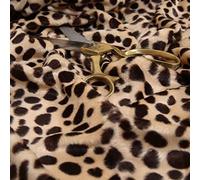Redbrick Mill Fabrics Flame Retardant Safari Animal Theme Pattern Cheetah Spotted Brown Skin Pattern Soft Velvet Faux Fur Designer Upholstery Fabrics (Per Metre)