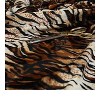 Redbrick Mill Fabrics Flame Retardant Safari Animal Theme Pattern Tiger Striped Brown Skin Pattern Soft Velvet Faux Fur Designer Upholstery Fabrics (Per Metre)