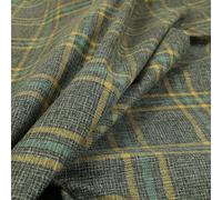 Redbrick Mill Fabrics Flame Retardant Textured Quality Woven Tartan Pattern Upholstery in Grey Blue Colour Sold by The Metre (Per Metre)