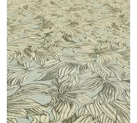 Redbrick Mill Fabrics Floral Flower Blossom Garden Themed Chenille Fabric by The Metre for Interiors and Upholsteryin White Leaf (Per Metre)