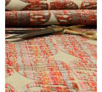 Redbrick Mill Fabrics Floral Leaf Jungle Pattern Velvet Upholstery Fabric by The Metre, Ideal for Upholstery and Soft Furnishings, Grey Pink Red (10cm x 8cm Sample)