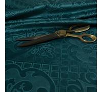 Redbrick Mill Fabrics Furnishing Soft Velvet Embossed Damask Quality Pattern Upholstery Fabric Upholstery, Dark Blue for Sofas Curtains (10cm x 8cm Sample)