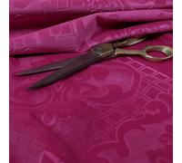 Redbrick Mill Fabrics Furnishing Soft Velvet Embossed Damask Quality Pattern Upholstery Fabric Upholstery, Pink for Sofas Curtains by The Metre (Per Metre)