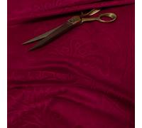 Redbrick Mill Fabrics Furnishing Soft Velvet Embossed Damask Quality Pattern Upholstery Fabric Upholstery, Red for Sofas Curtains (10cm x 8cm Sample)