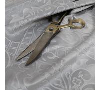 Redbrick Mill Fabrics Furnishing Soft Velvet Embossed Damask Quality Pattern Upholstery Fabric Upholstery, Silver for Sofas Curtains by The Metre (Per Metre)