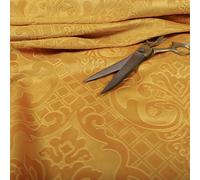 Redbrick Mill Fabrics Furnishing Soft Velvet Embossed Damask Quality Pattern Upholstery Fabric Upholstery, Orange for Sofas Curtains (10cm x 8cm Sample)