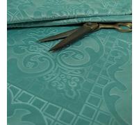 Redbrick Mill Fabrics Furnishing Soft Velvet Embossed Damask Quality Pattern Upholstery Fabric Upholstery, Light Blue for Sofas Curtains by The Metre (Per Metre)