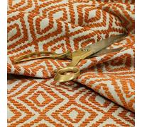 Redbrick Mill Fabrics Geometric Diamond Modern Pattern Upholstery Curtains Fabric for Sale by The Metre in Orange Geometric 2 (10cm x 8cm Sample)