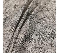 Redbrick Mill Fabrics Glitter Upholstery Furnishing Pattern Fabric Patchwork Floral in Grey Silver (Per Metre)