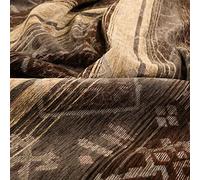 Redbrick Mill Fabrics Heavyweight Kilim Aztec Pattern Brown Beige Chenille Upholstery Curtain Fabrics (10cm x 8cm Sample)