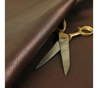 Redbrick Mill Fabrics Herringbone Pattern Semi Plain Faux Leather Burgundy Red Vinyl Upholstery Fabric (10cm x 8cm Sample)