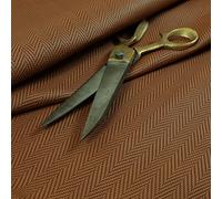 Redbrick Mill Fabrics Herringbone Pattern Semi Plain Faux Leather Tan Brown Vinyl Upholstery Fabrics (10cm x 8cm Sample)